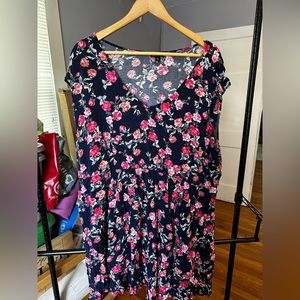 Floral Skater Dress | Torrid| navy Blue & floral | 3X